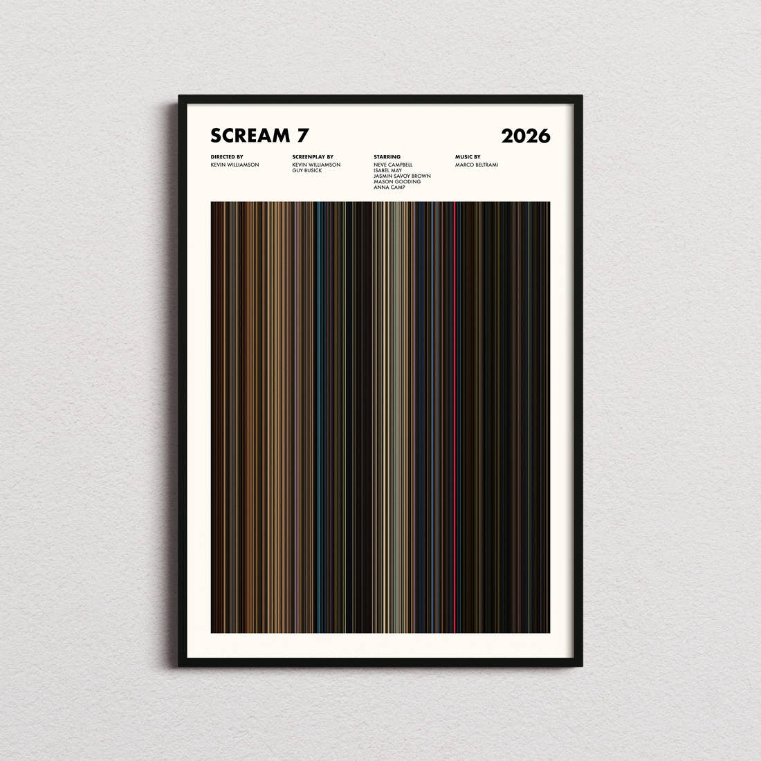 Scream 7 Movie Barcode Poster