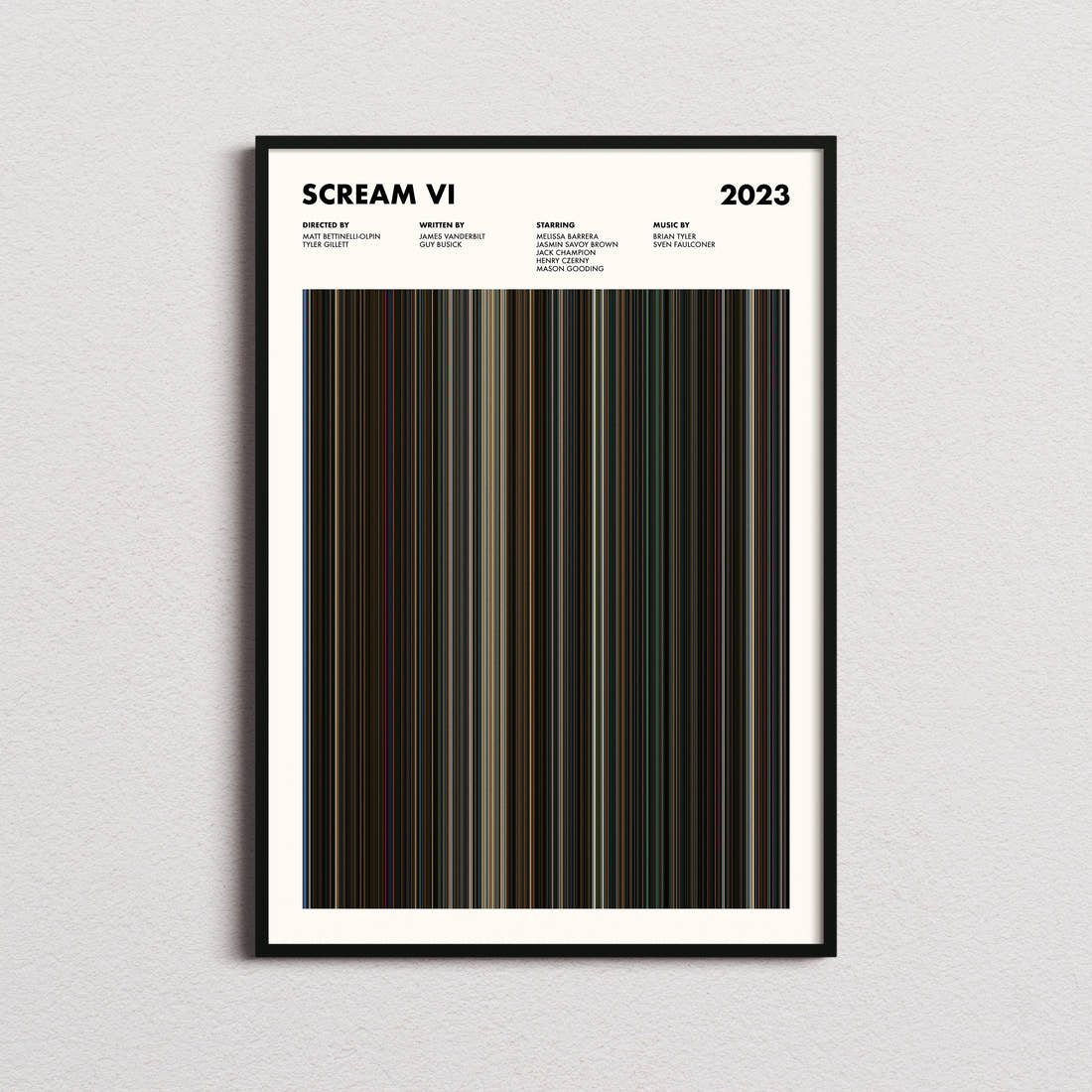 Scream VI Movie Barcode Poster