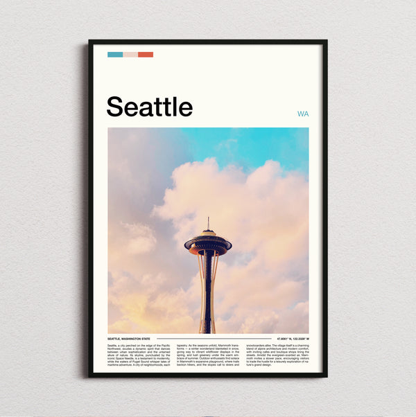 Seattle - Space Needle In The Clouds - Travel Print