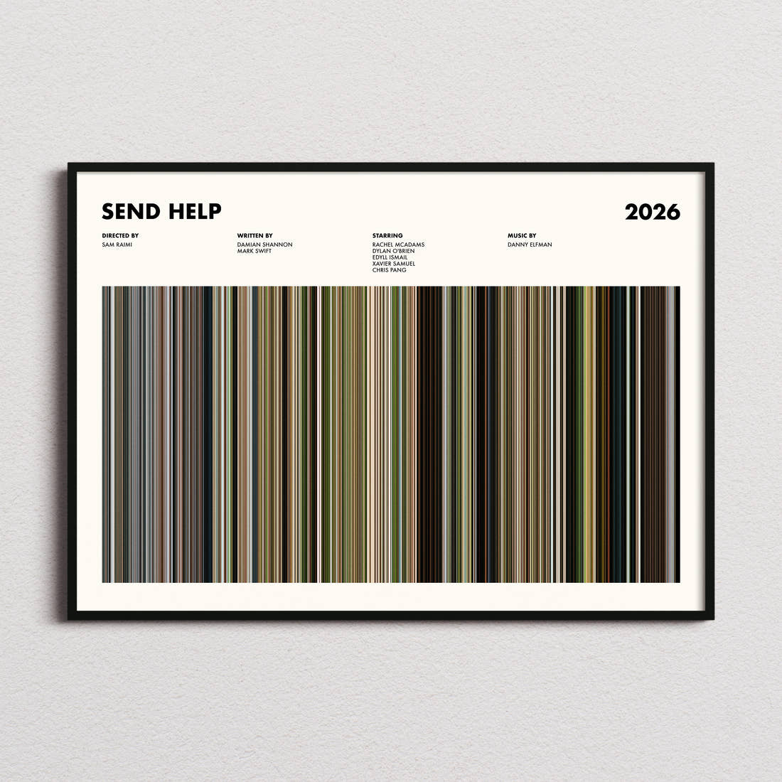 Send Help Movie Barcode Poster
