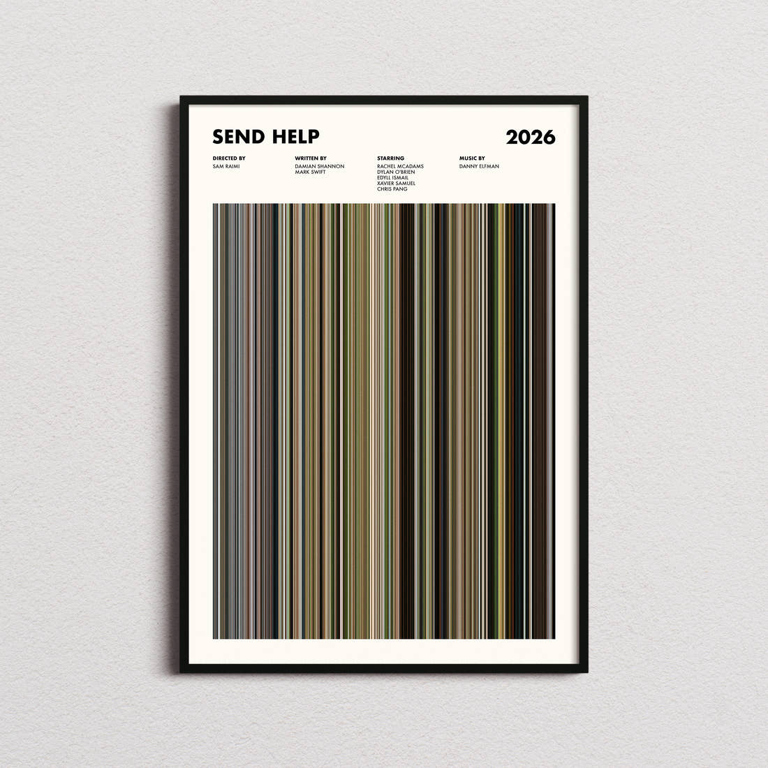 Send Help Movie Barcode Poster