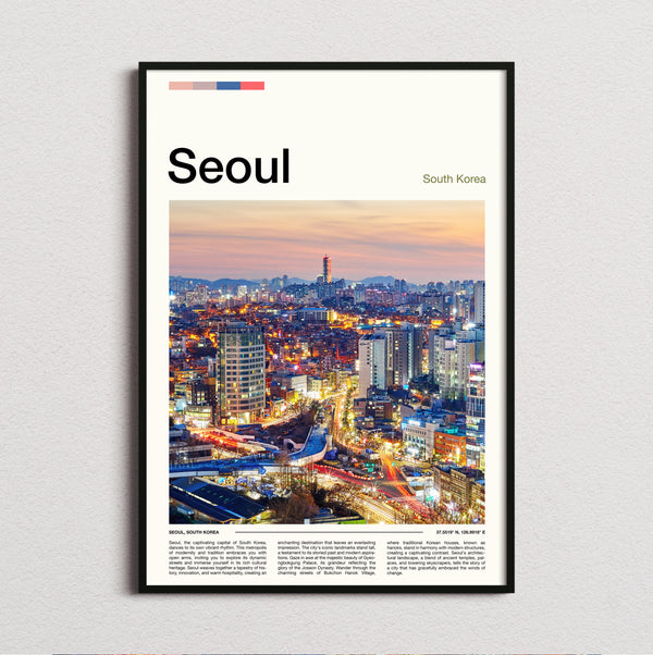 Seoul - Night Skyline - Travel Print