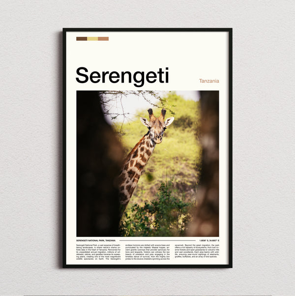 Serengeti - Giraffe - Travel Print