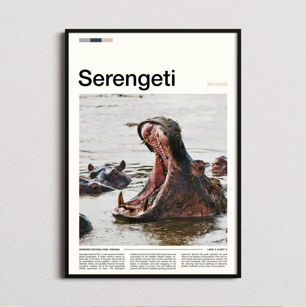 Serengeti - Hippo Yawning - Travel Print