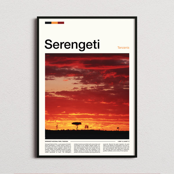 Serengeti - Sunset Over The Plains - Travel Print
