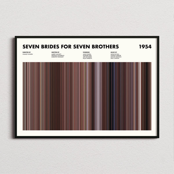 Seven Brides for Seven Brothers Movie Barcode Poster