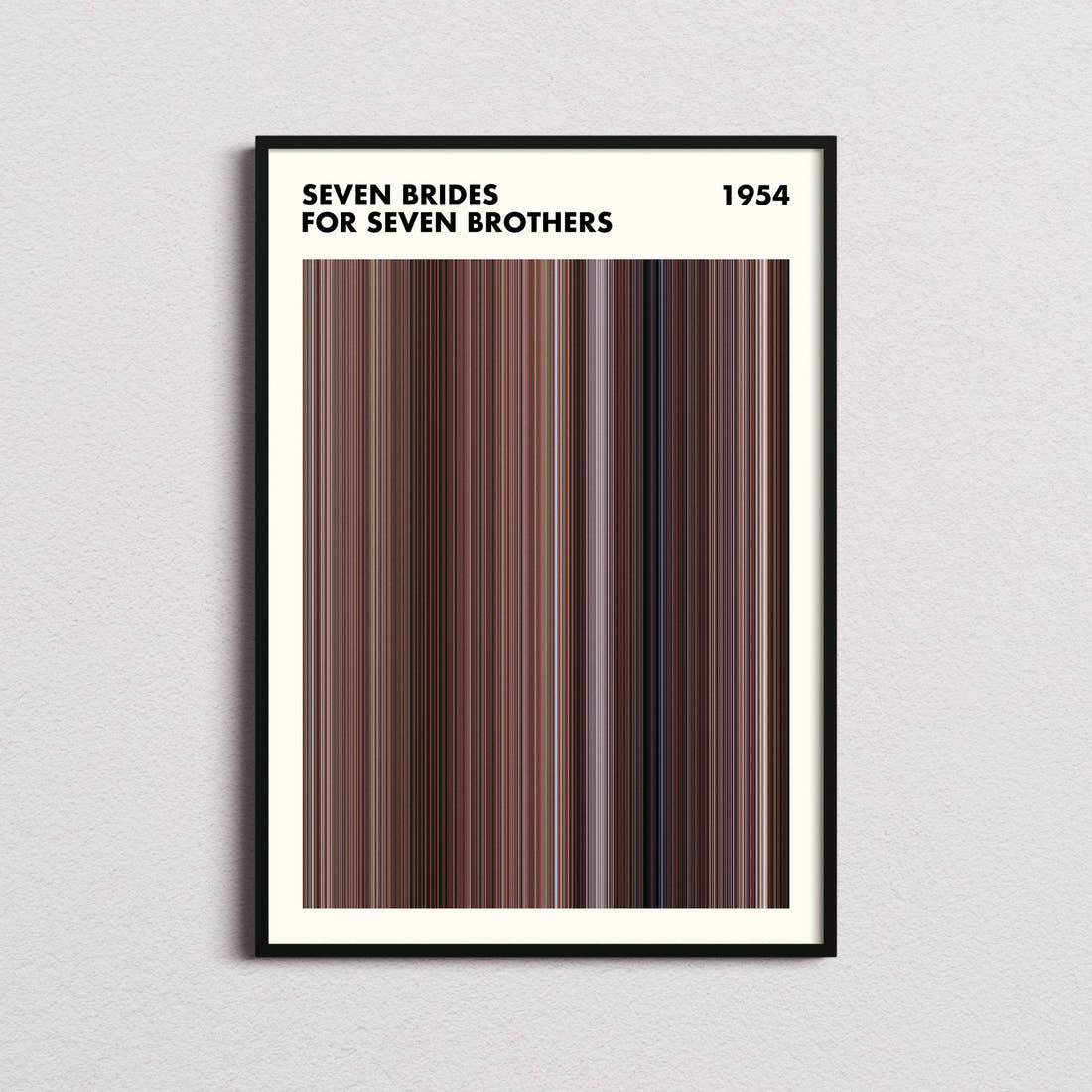 Seven Brides for Seven Brothers Movie Barcode Poster - Simplified