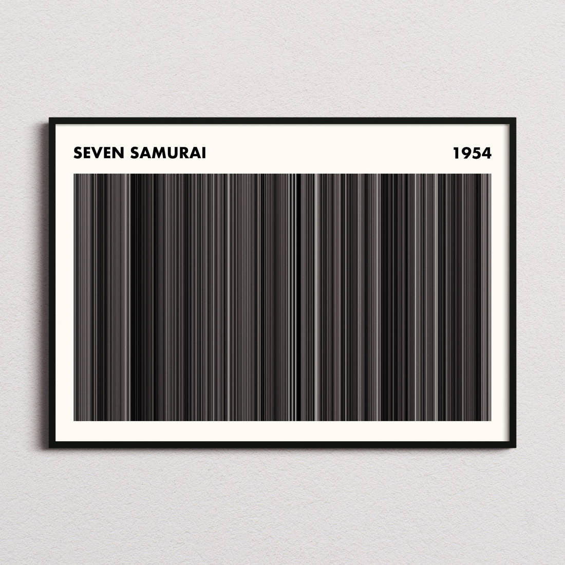 Seven Samurai Movie Barcode Poster - Simplified