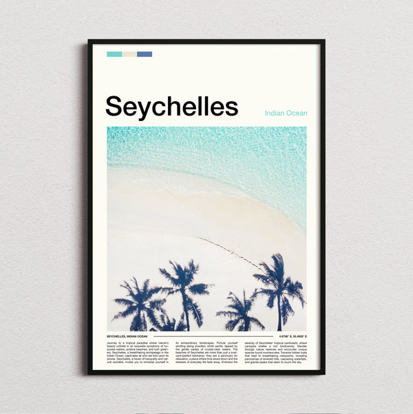 Seychelles - Palms And Turquoise Sea - Travel Print