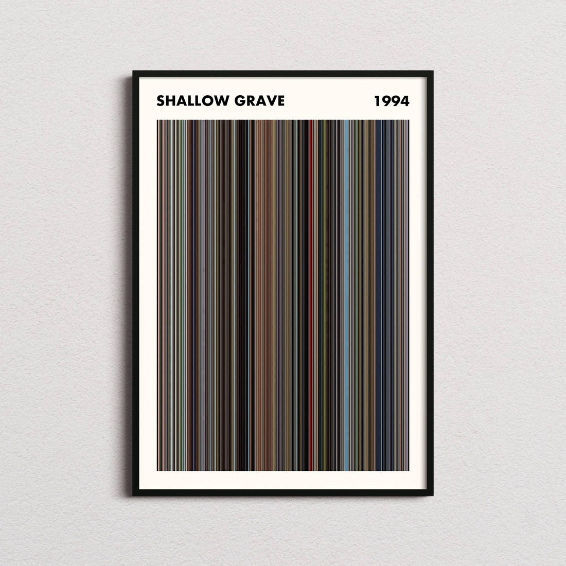 Shallow Grave Movie Barcode Poster - Simplified