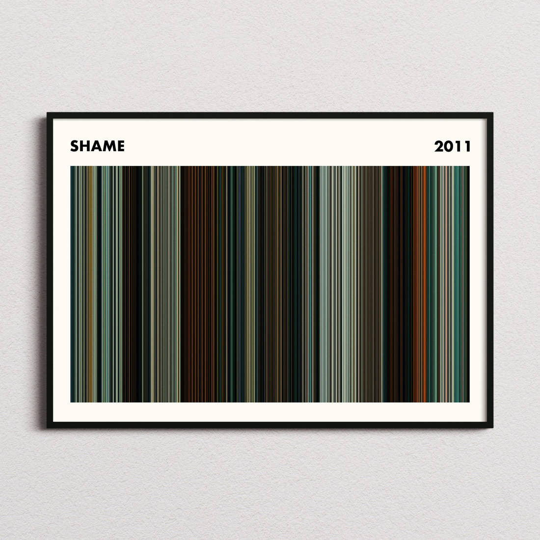 Shame Movie Barcode Poster - Simplified