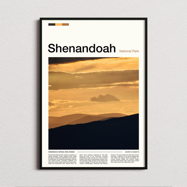 Shenandoah - Mountain Ridges At Sunset - Travel Print