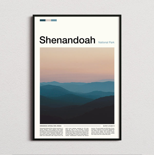 Shenandoah - Hazy Blue Ridges - Travel Print