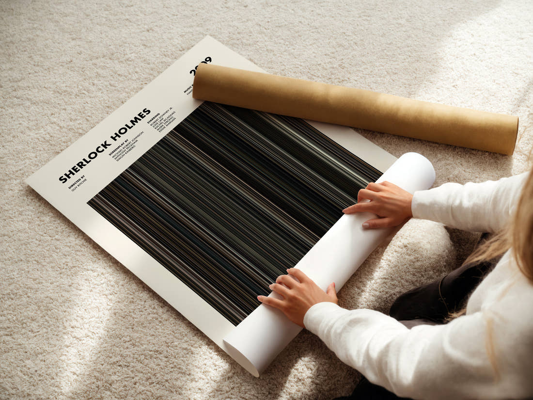 Sherlock Holmes Movie Barcode Poster
