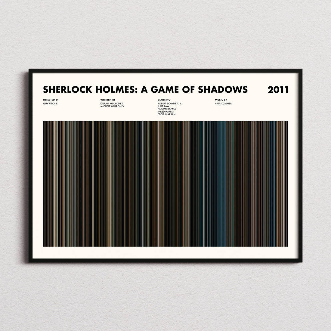 Sherlock Holmes: A Game of Shadows Movie Barcode Poster