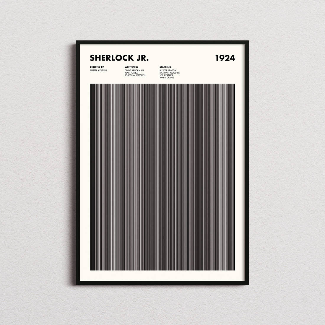 Sherlock Jr. Movie Barcode Poster