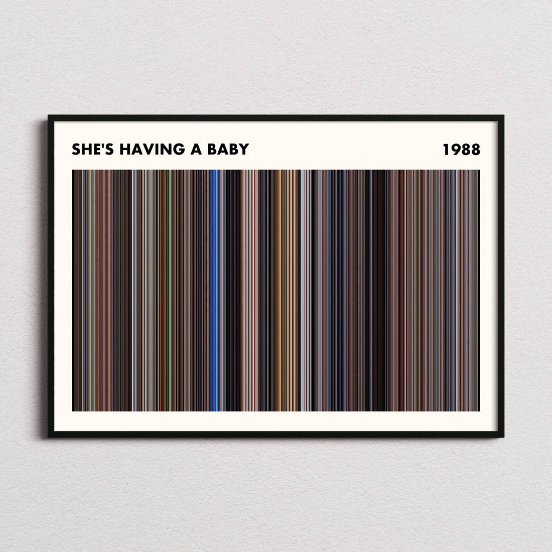 She's Having a Baby Movie Barcode Poster - Simplified