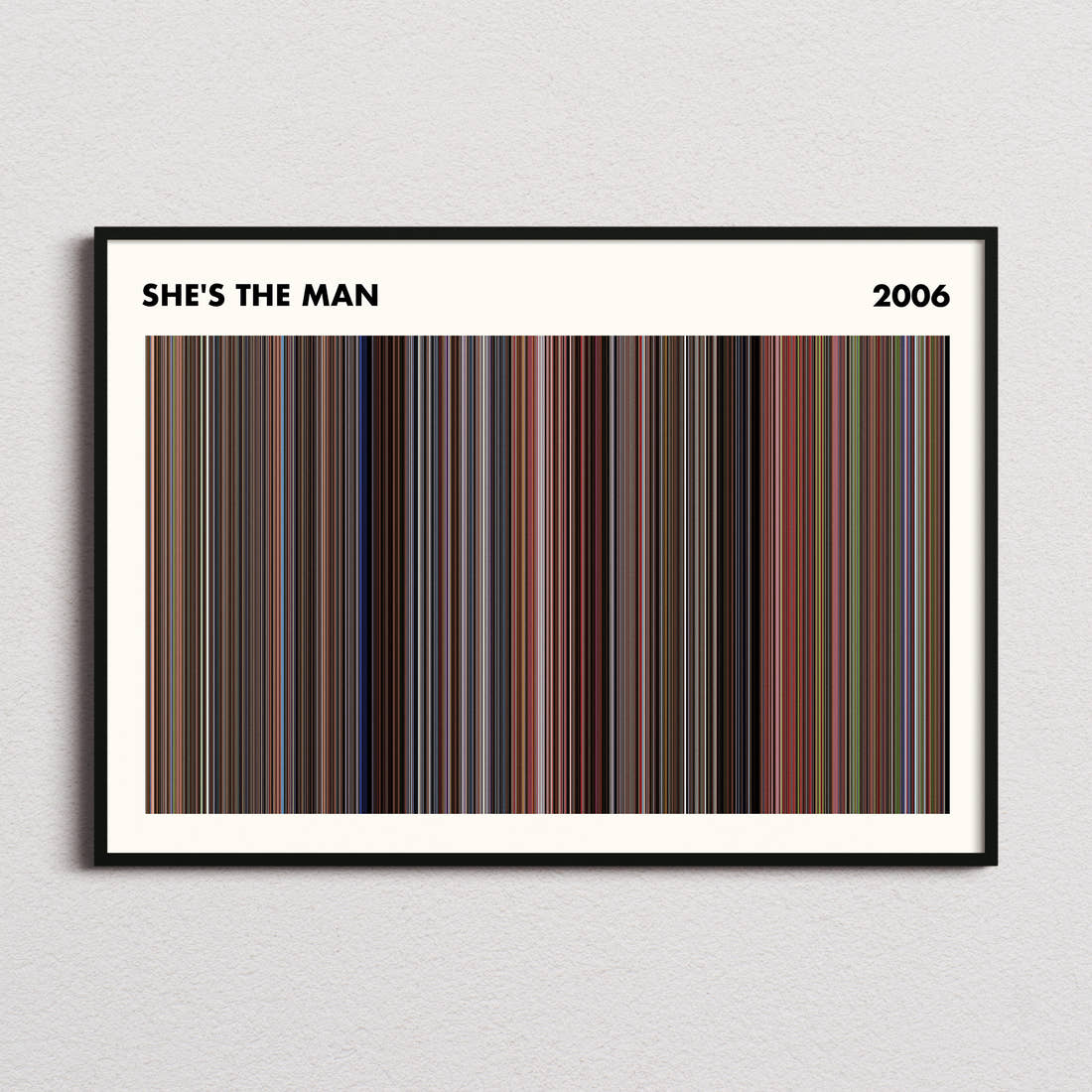 She's the Man Movie Barcode Poster - Simplified