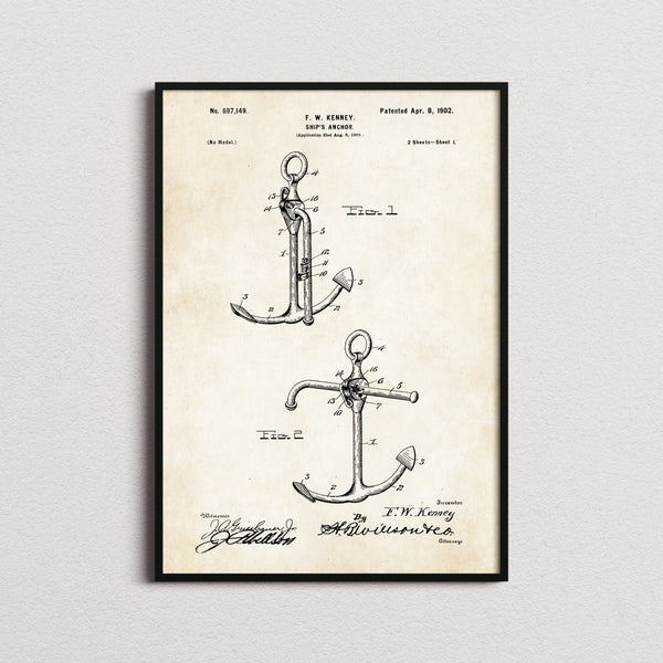 Ships Anchor Patent Print