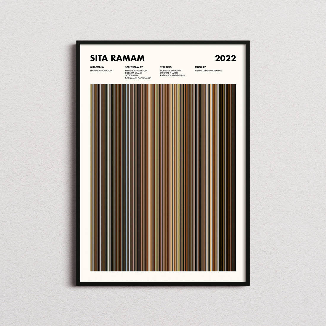 Sita Ramam Movie Barcode Poster