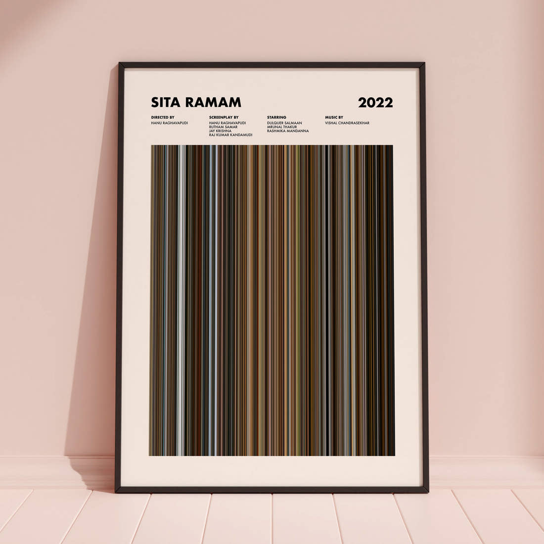 Sita Ramam Movie Barcode Poster