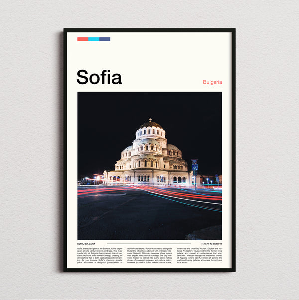 Sofia - Cathedral At Night - Travel Print