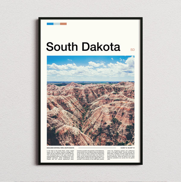 South Dakota - Badlands Rock Formations - Travel Print