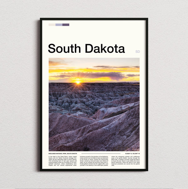 South Dakota - Badlands In Golden Light - Travel Print