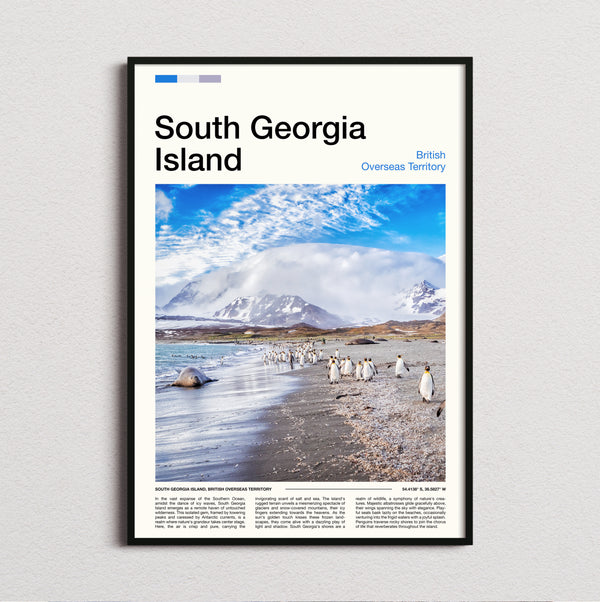 South Georgia - Penguins On The Beach - Travel Print