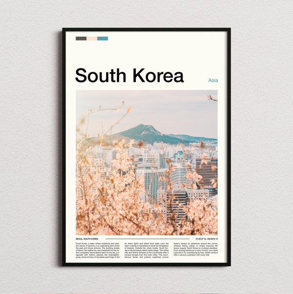 South Korea - Cherry Blossom Cityscape - Travel Print