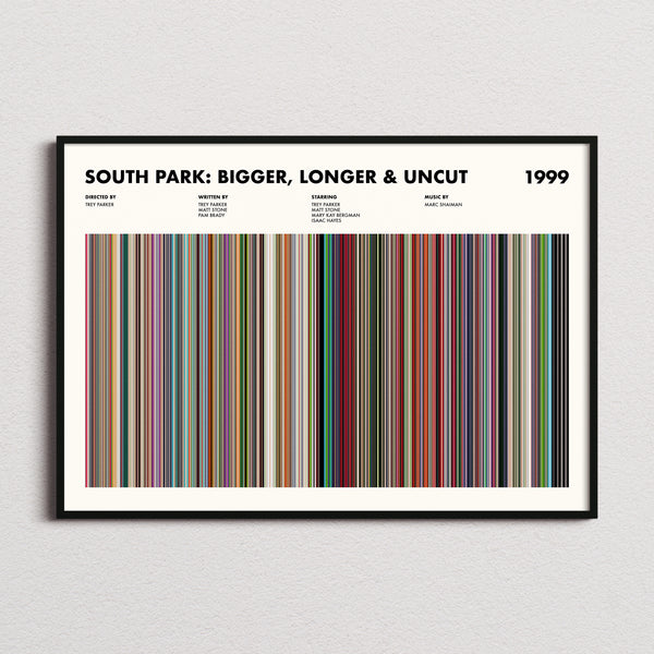 South Park: Bigger, Longer & Uncut Movie Barcode Poster