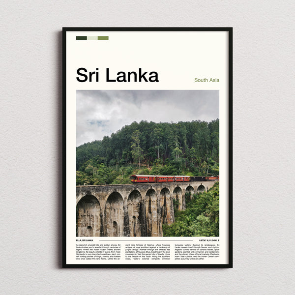 Sri Lanka Nine Arches Bridge Travel Print framed and photographed straight on