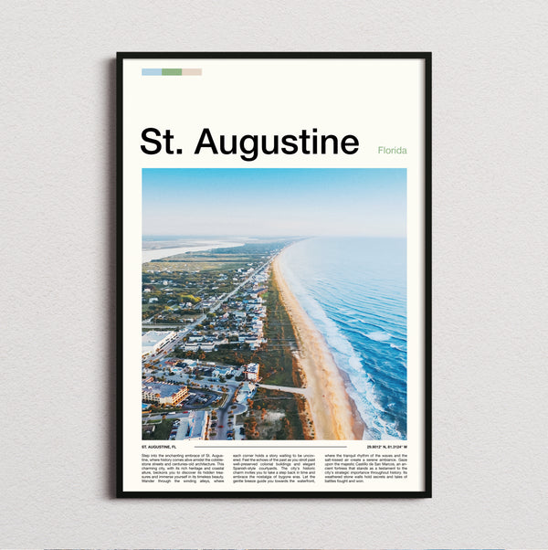St Augustine - Aerial Coastline View - Travel Print