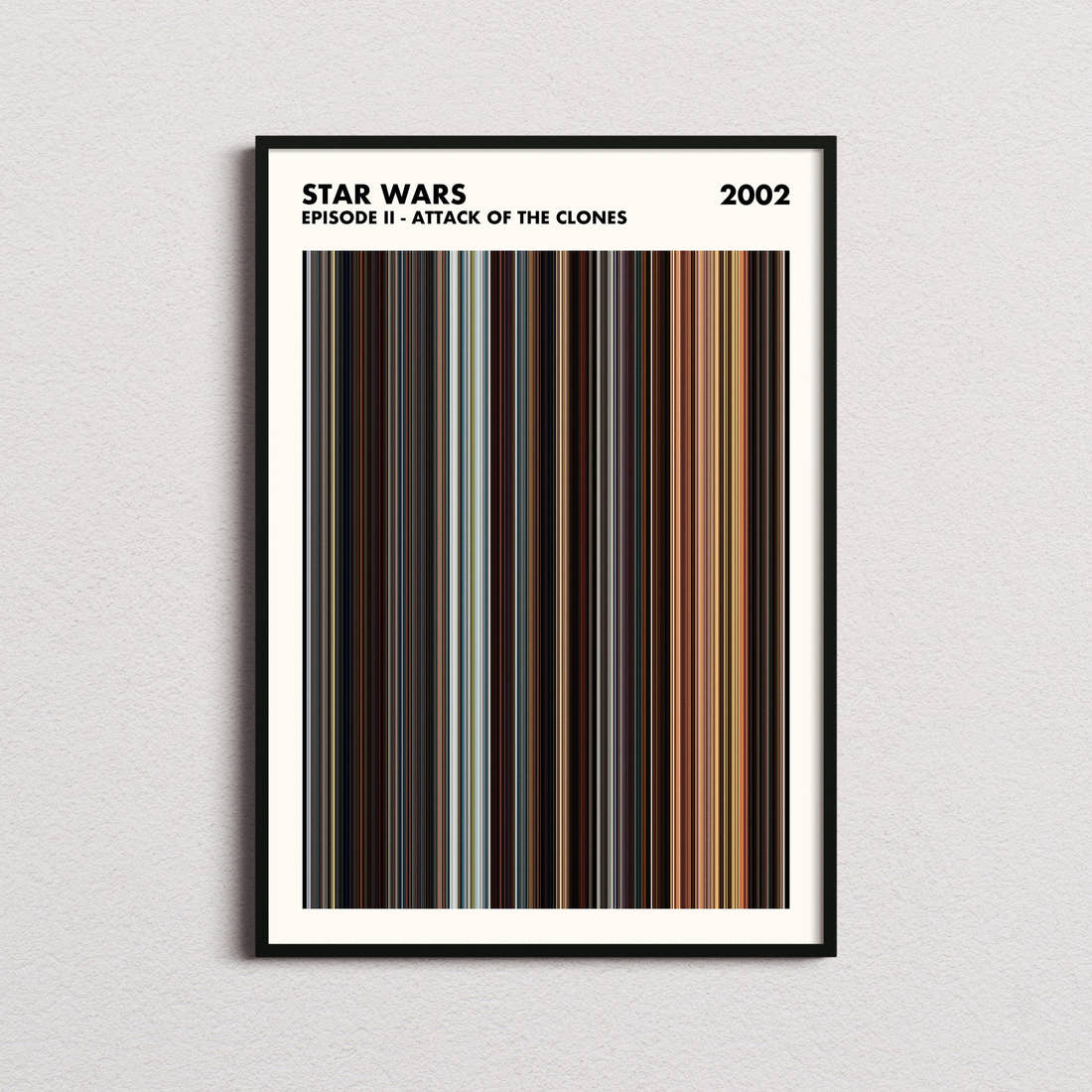 Star Wars: Episode II - Attack of the Clones Movie Barcode Poster - Simplified