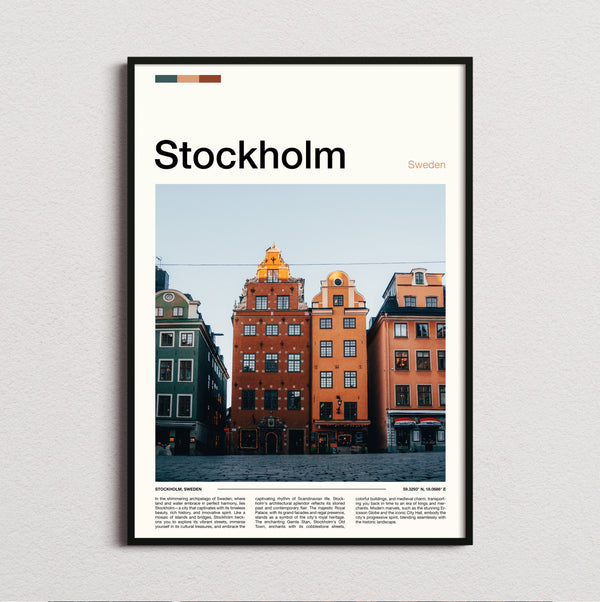Stockholm - Colourful Old Town Houses - Travel Print