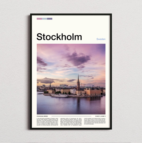Stockholm - Waterfront At Sunset - Travel Print