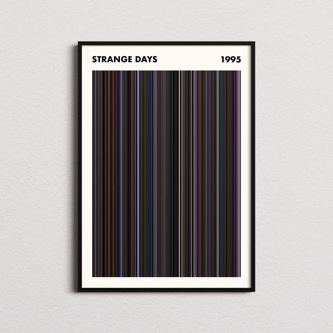Strange Days Movie Barcode Poster - Simplified