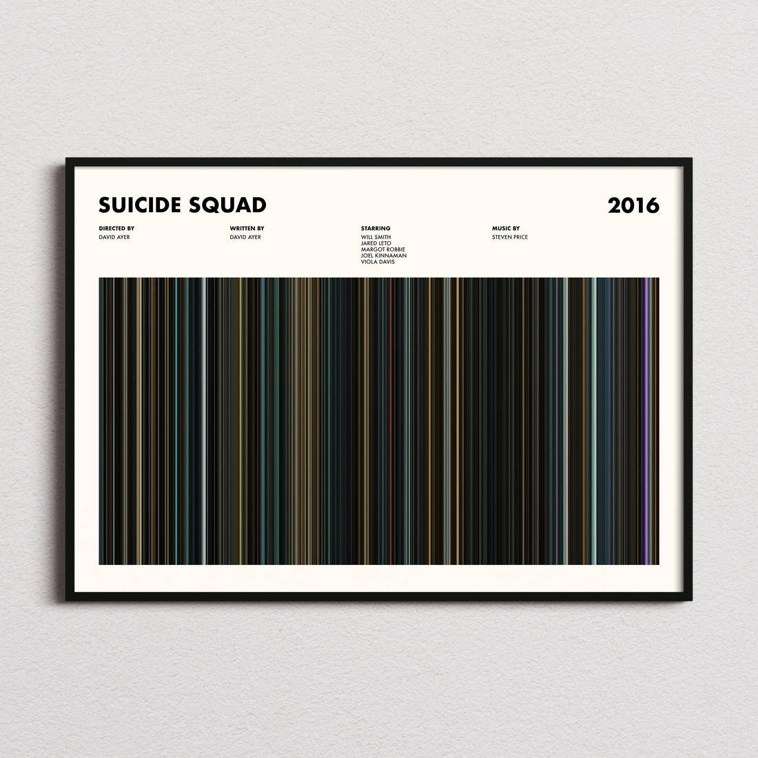 Suicide Squad Movie Barcode Poster