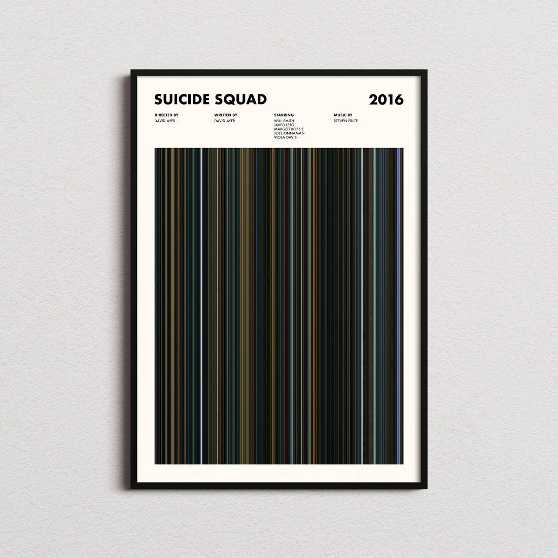 Suicide Squad Movie Barcode Poster