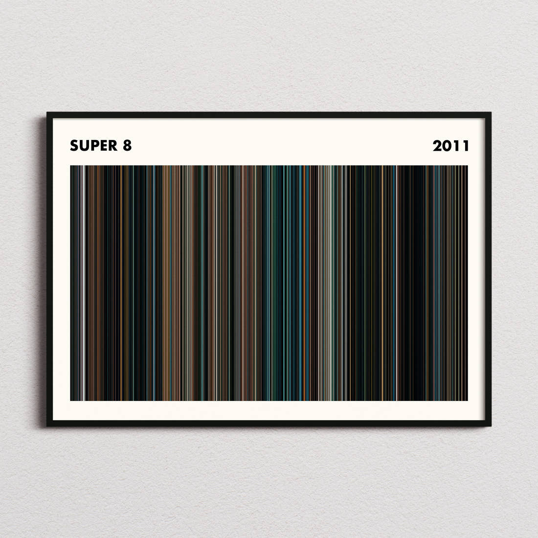 Super 8 Movie Barcode Poster - Simplified