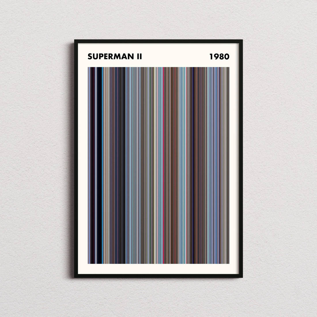 Superman 2 Movie Barcode Poster - Simplified