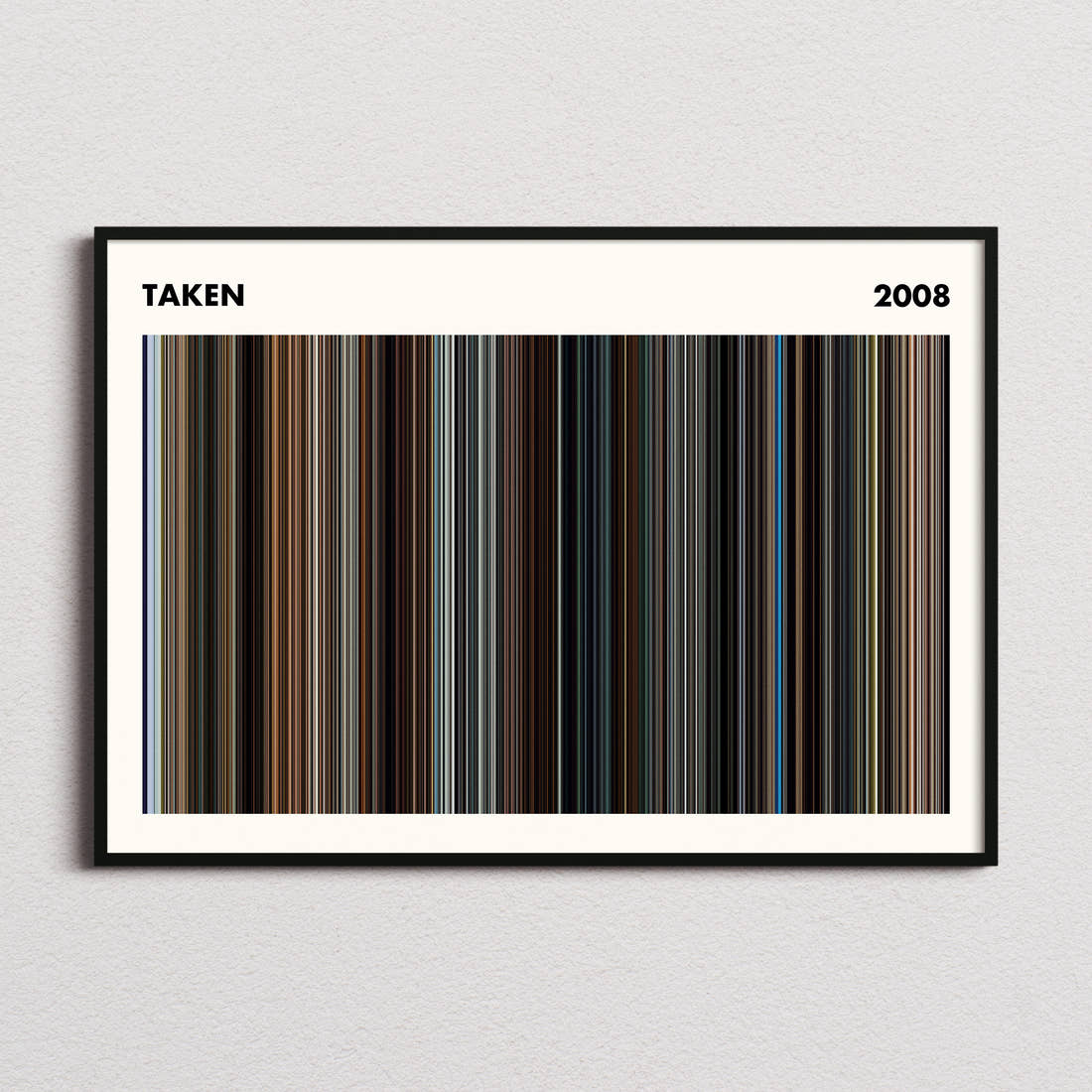 Taken Movie Barcode Poster - Simplified