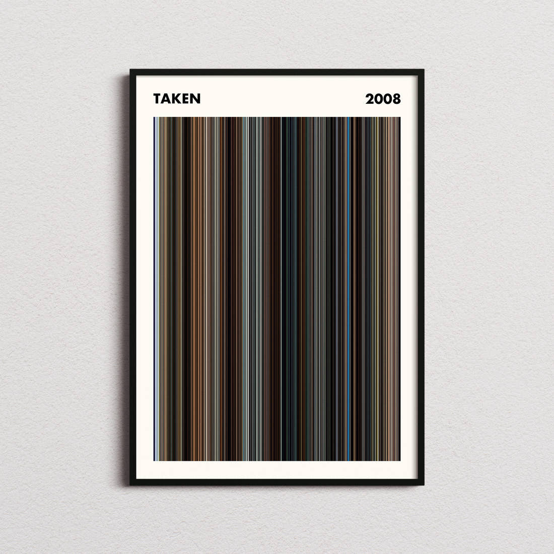 Taken Movie Barcode Poster - Simplified
