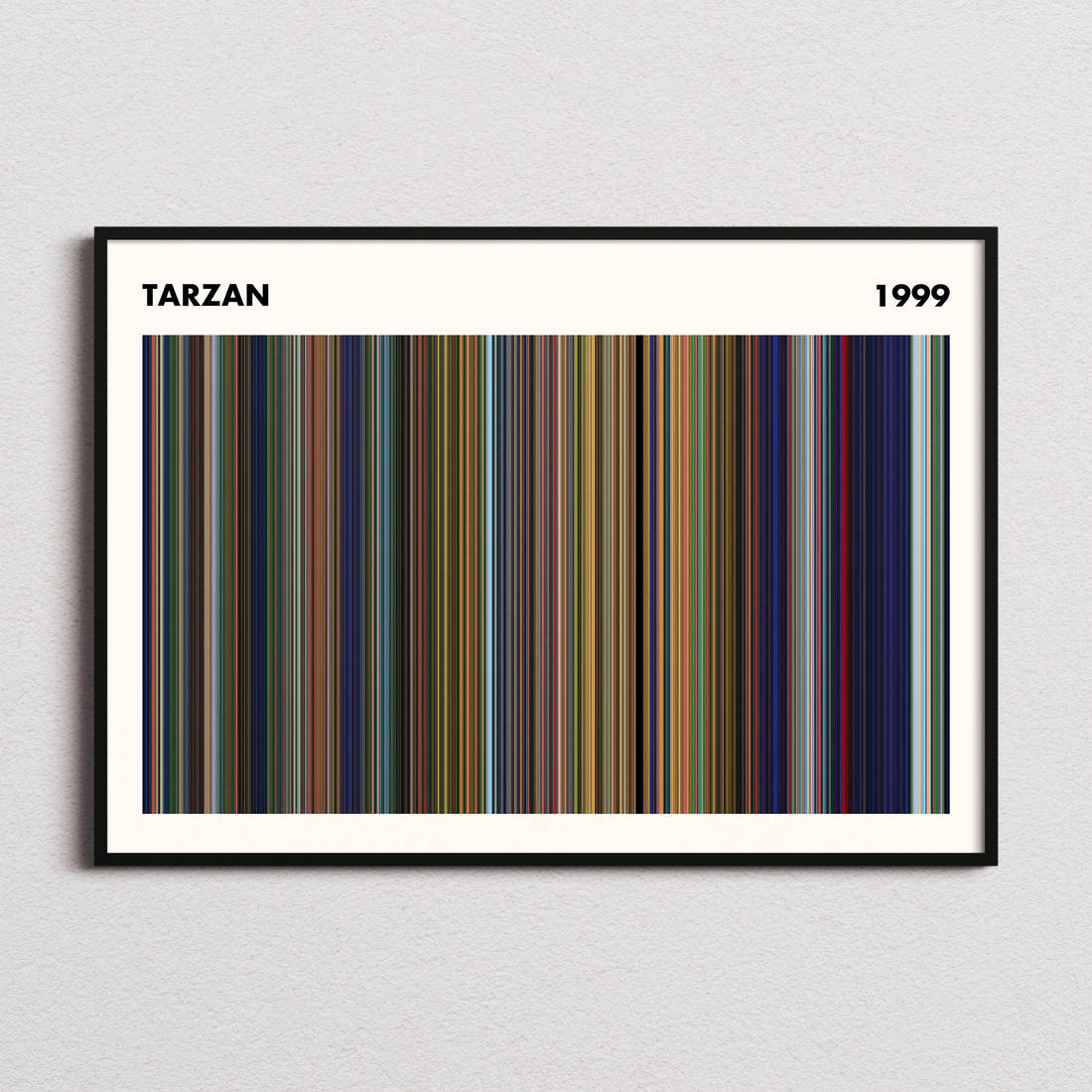 Tarzan Movie Barcode Poster - Simplified