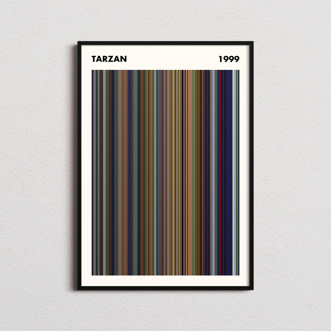 Tarzan Movie Barcode Poster - Simplified