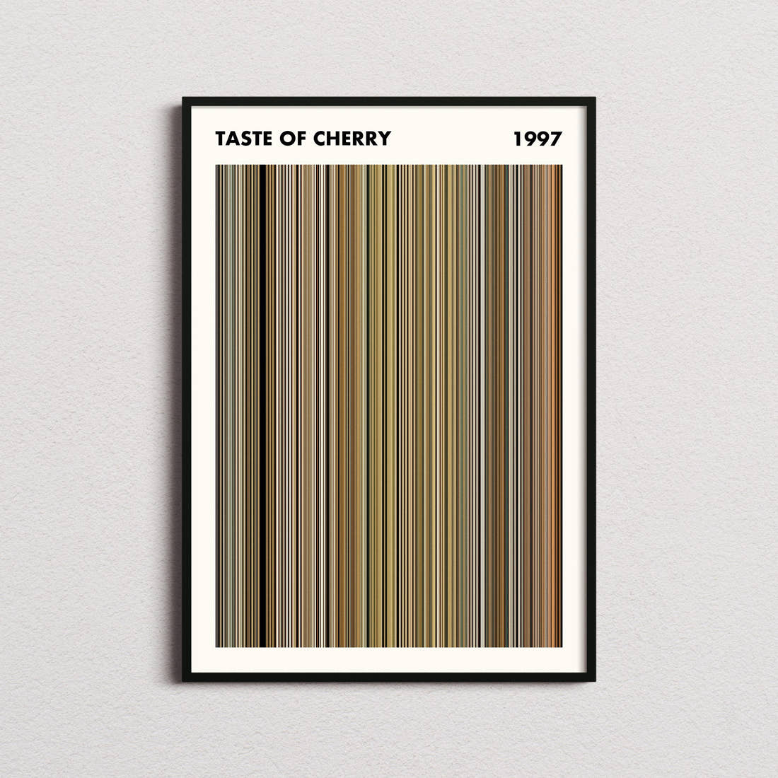 Taste of Cherry Movie Barcode Poster - Simplified