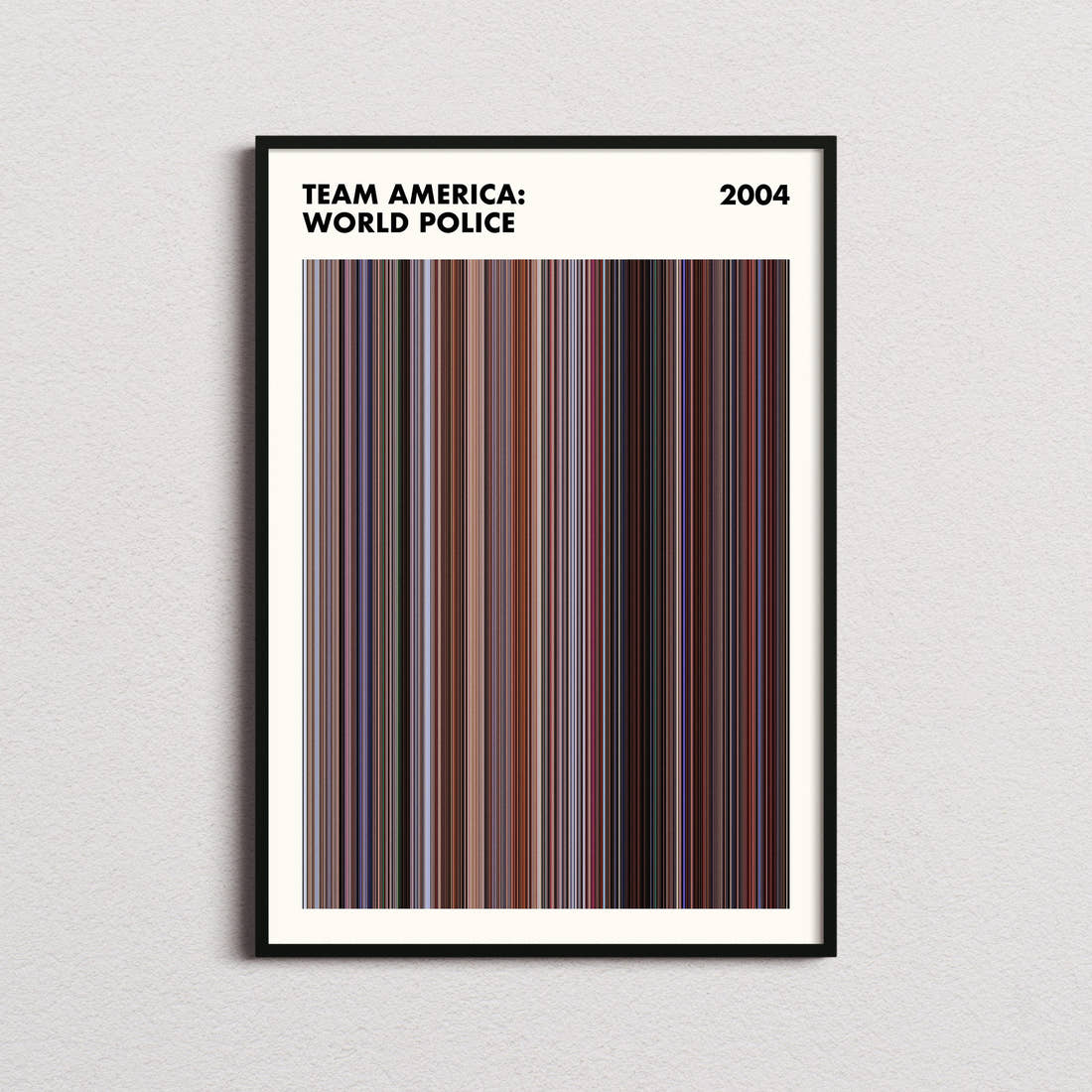 Team America: World Police Movie Barcode Poster - Simplified