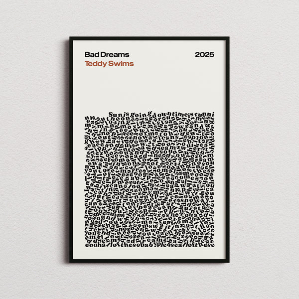Teddy Swims Bad Dreams Lyric Print