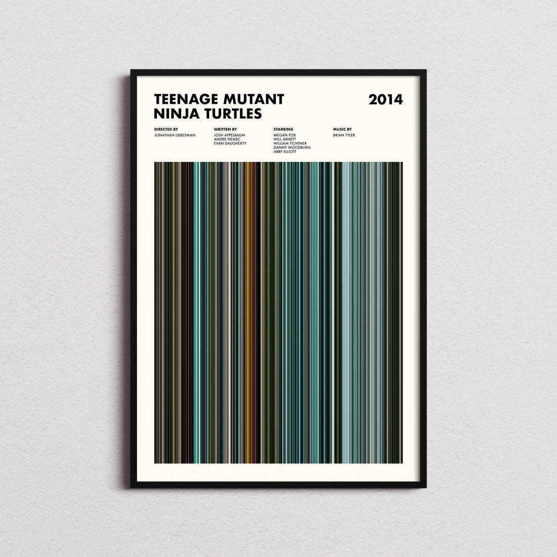 Teenage Mutant Ninja Turtles Movie Barcode Poster
