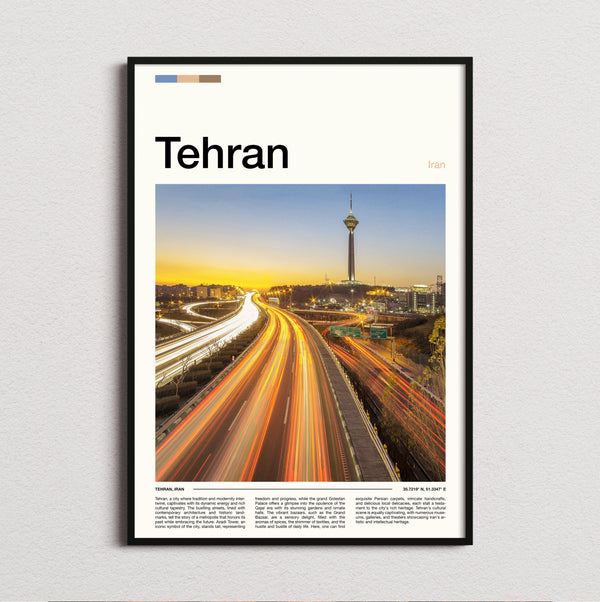 Tehran - Traffic Light Trails - Travel Print